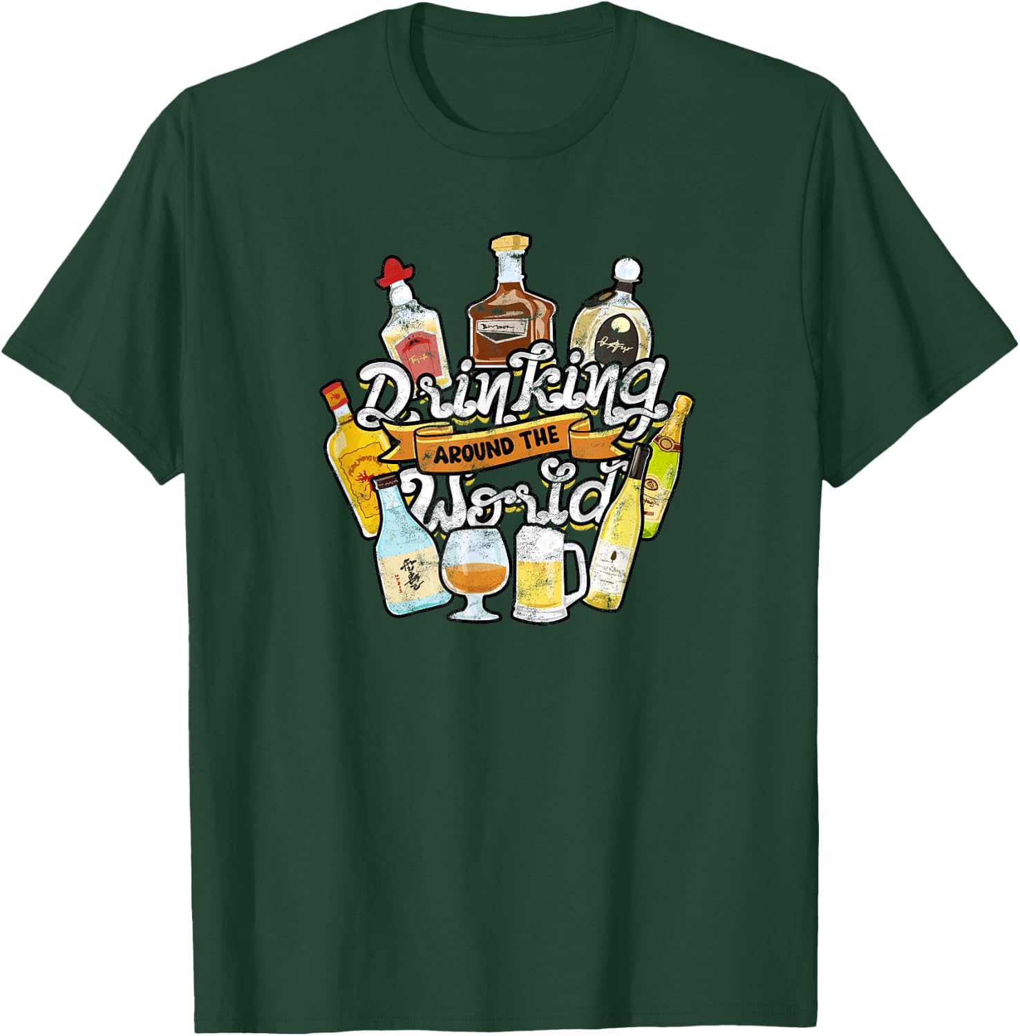 Drinking around the world - Travel T-Shirt - T-Shirt | Forest
