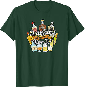 Drinking around the world - Travel T-Shirt - T-Shirt | Forest