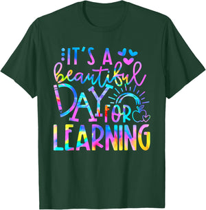 It's Beautiful Day For Learning Tie Dye Back To School T-Shirt - T-Shirt | Forest