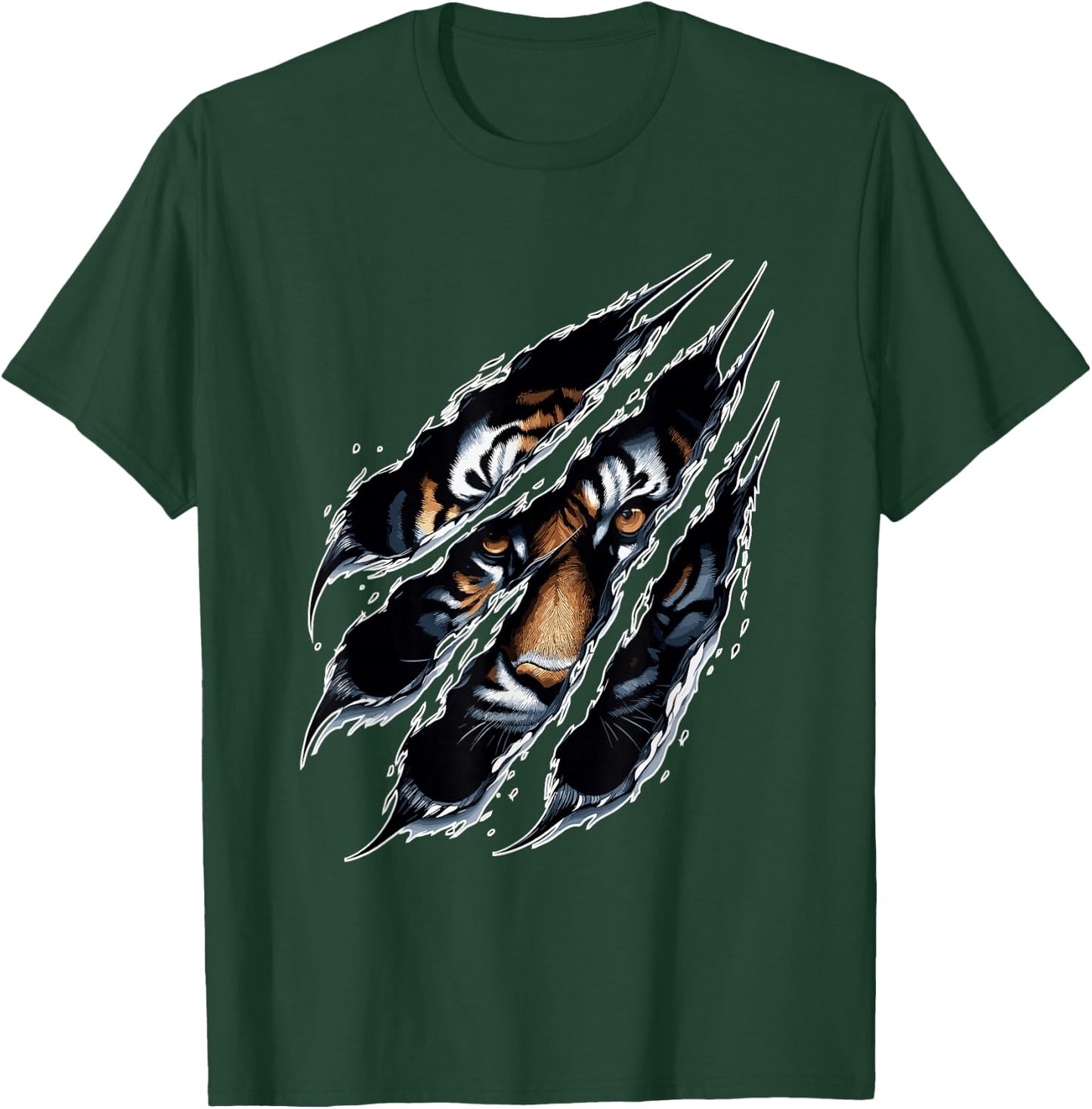 Fierce Tiger Eye Claw Silhouette Wild Cat Tigers T-Shirt - T-Shirt | Forest