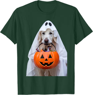 Halloween English Cream Golden Retriever Pumpkin Dog Mom Dad Men Women Girls Kids T-Shirt - T-Shirt | Forest