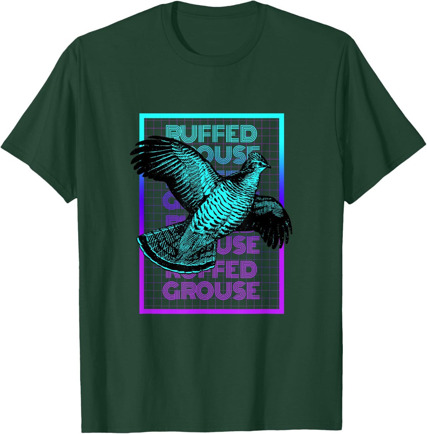 Vintage Ruffed Grouse Gifts Ruffed Grouse Birding Retro - Women's Classic Fit Black Graphic Design - Small T-Shirt - T-Shirt | Forest