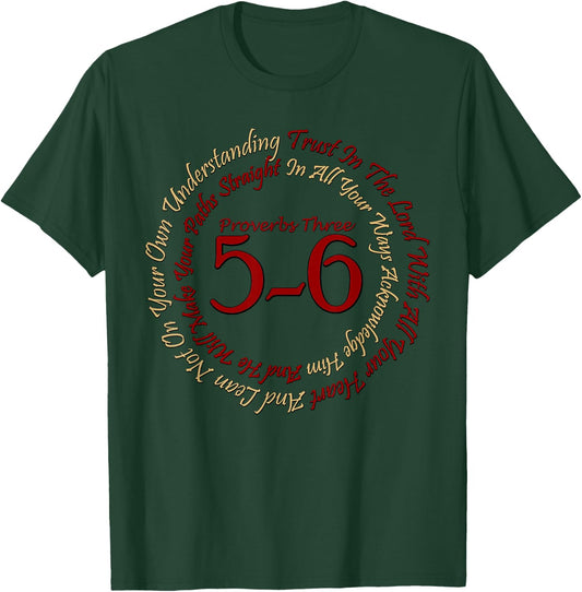 Christian Religious Proverbs 3:5-6 Trust In The Lord T-Shirt - T-Shirt | Forest