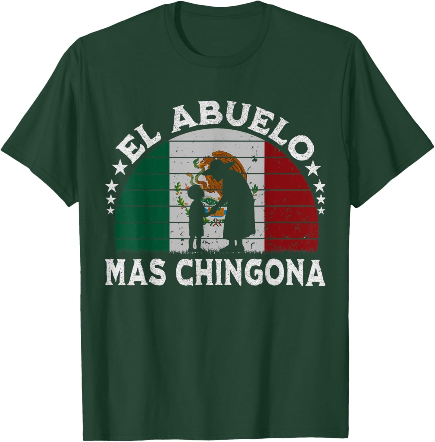 La Abuela Más Chingona Mexican Grandma Cinco De Mayo Flag T-Shirt - T-Shirt | Forest