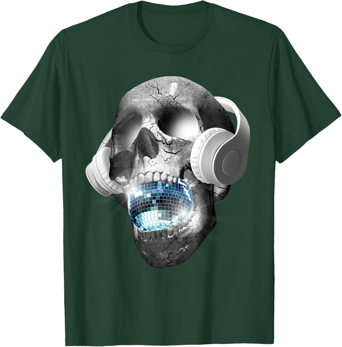 EDM Urban DJ hip hop skull streetwear headphones T-Shirt - T-Shirt | Forest