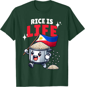 Pinoy Pinay lover of rice is life funny Filipino rice cooker T-Shirt - T-Shirt | Forest