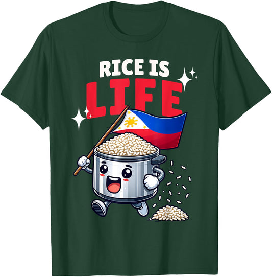 Pinoy Pinay lover of rice is life funny Filipino rice cooker T-Shirt - T-Shirt | Forest