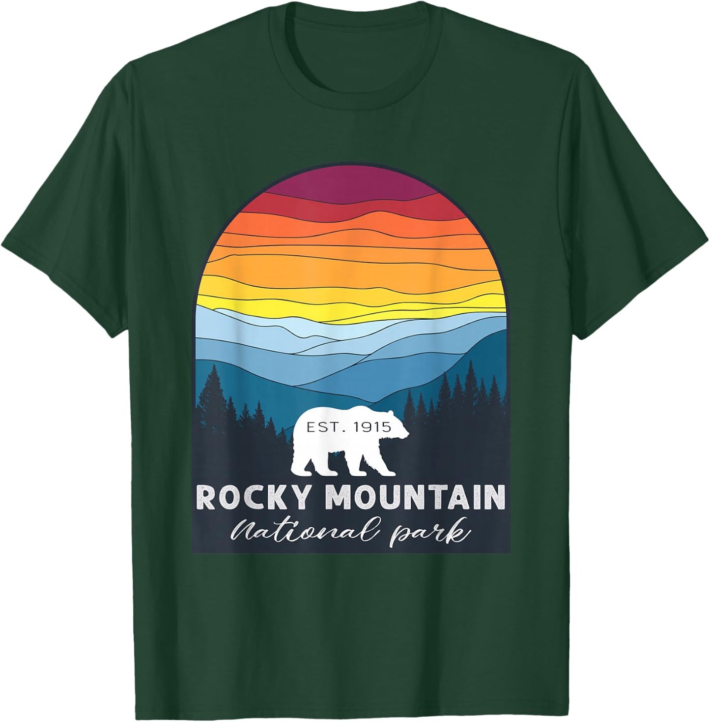Retro Vintage Rocky Mountain National Park kids Bear Hiking T-Shirt - T-Shirt | Forest