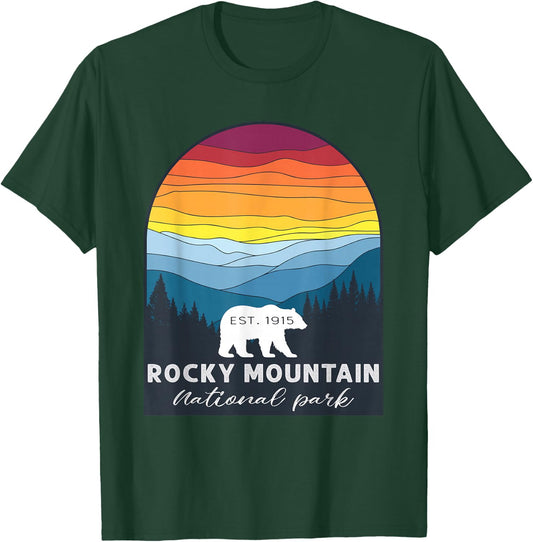 Retro Vintage Rocky Mountain National Park kids Bear Hiking T-Shirt - T-Shirt | Forest