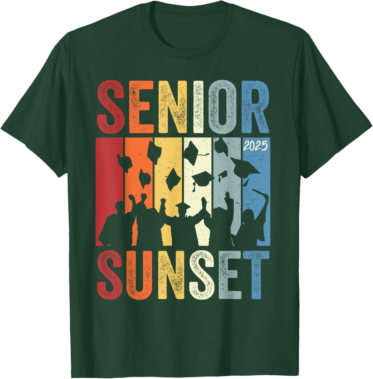 Last First Day senior Sunset Class of 2025 Back To School T-Shirt - T-Shirt | Forest