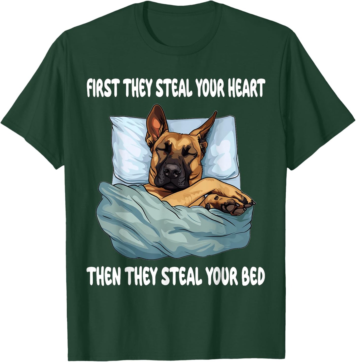 Belgian Malinois Sleeping Pajamas Nightgown T-Shirt - T-Shirt | Forest