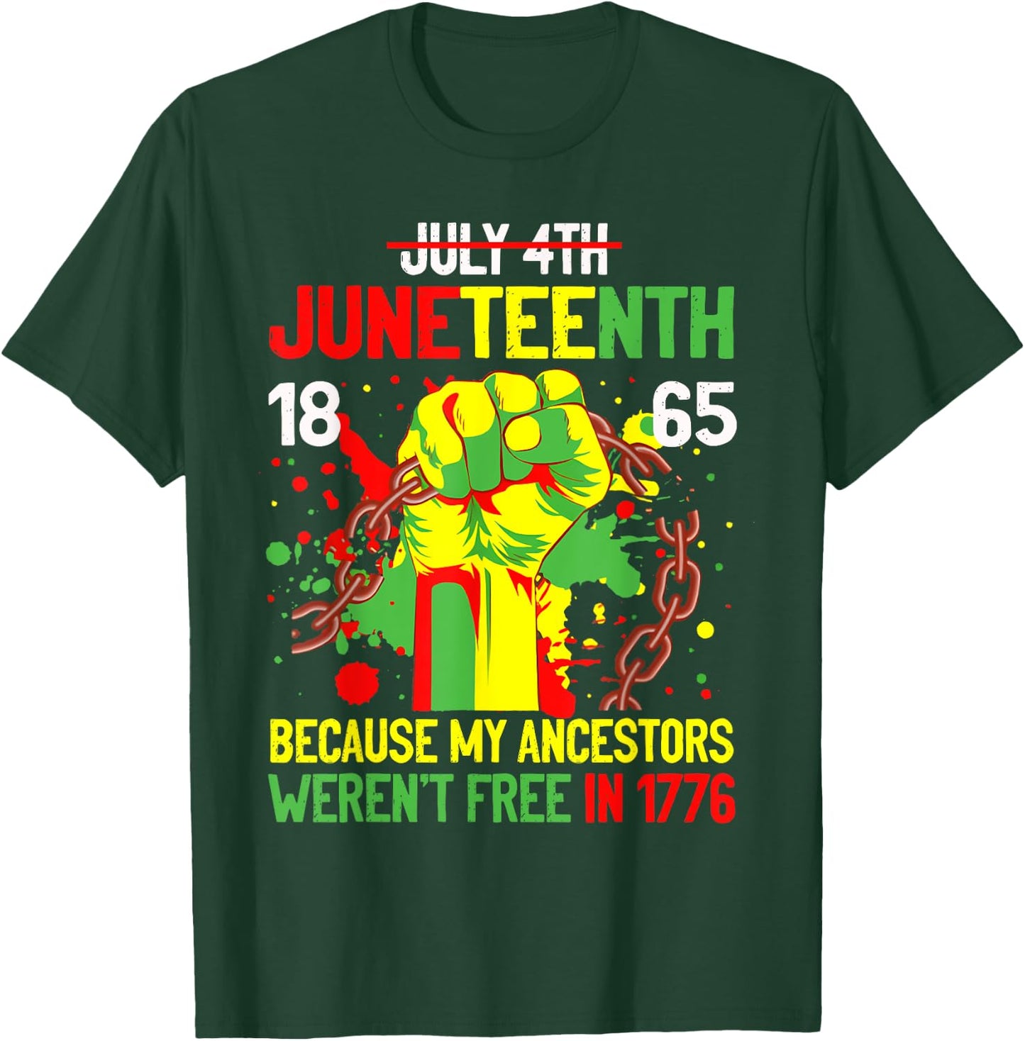 July 4th Juneteenth 1865 Because My Ancestors Gift Women Men T-Shirt - T-Shirt | Forest