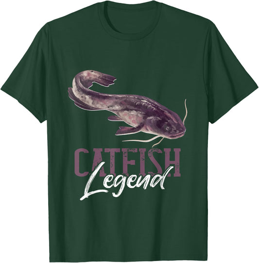 Fisherman Catfish Angler Catfishing Fishing Catfish Legend T-Shirt - T-Shirt | Forest
