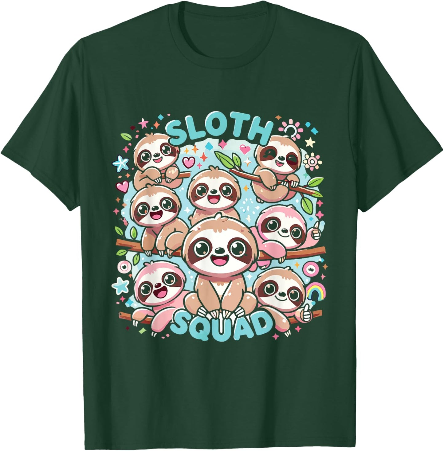 Sloth Squad Cute Sloth T-Shirt - T-Shirt | Forest