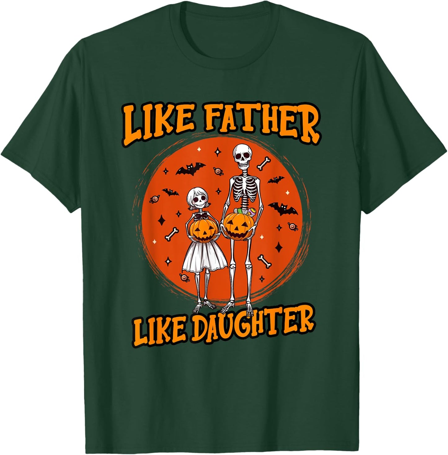 Skeleton Father Daughter Matching Halloween Costume T-Shirt - T-Shirt | Forest