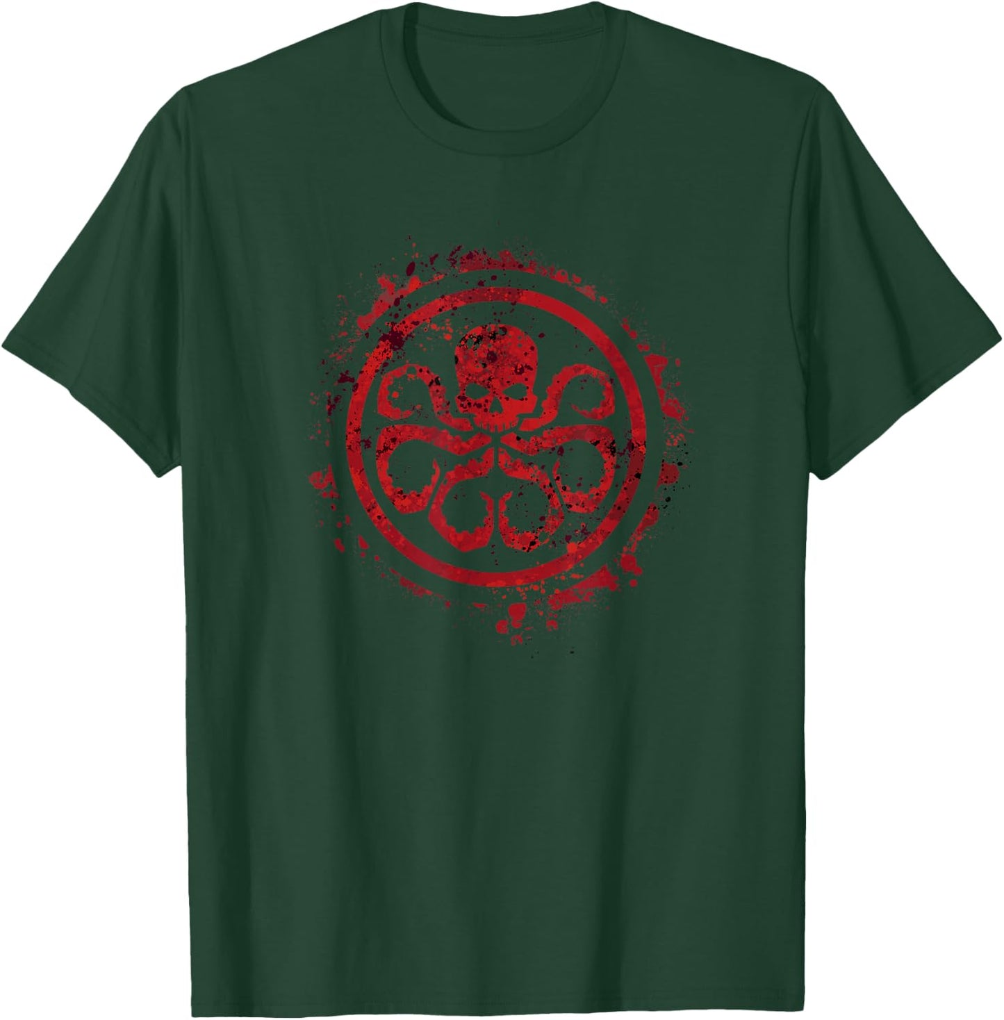 Marvel Hail Hydra Red Splatter Villain Logo T-Shirt - T-Shirt | Forest