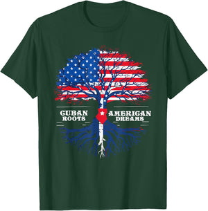 Half Cuban Half American USA Flag Cuba America T-Shirt - T-Shirt | Forest