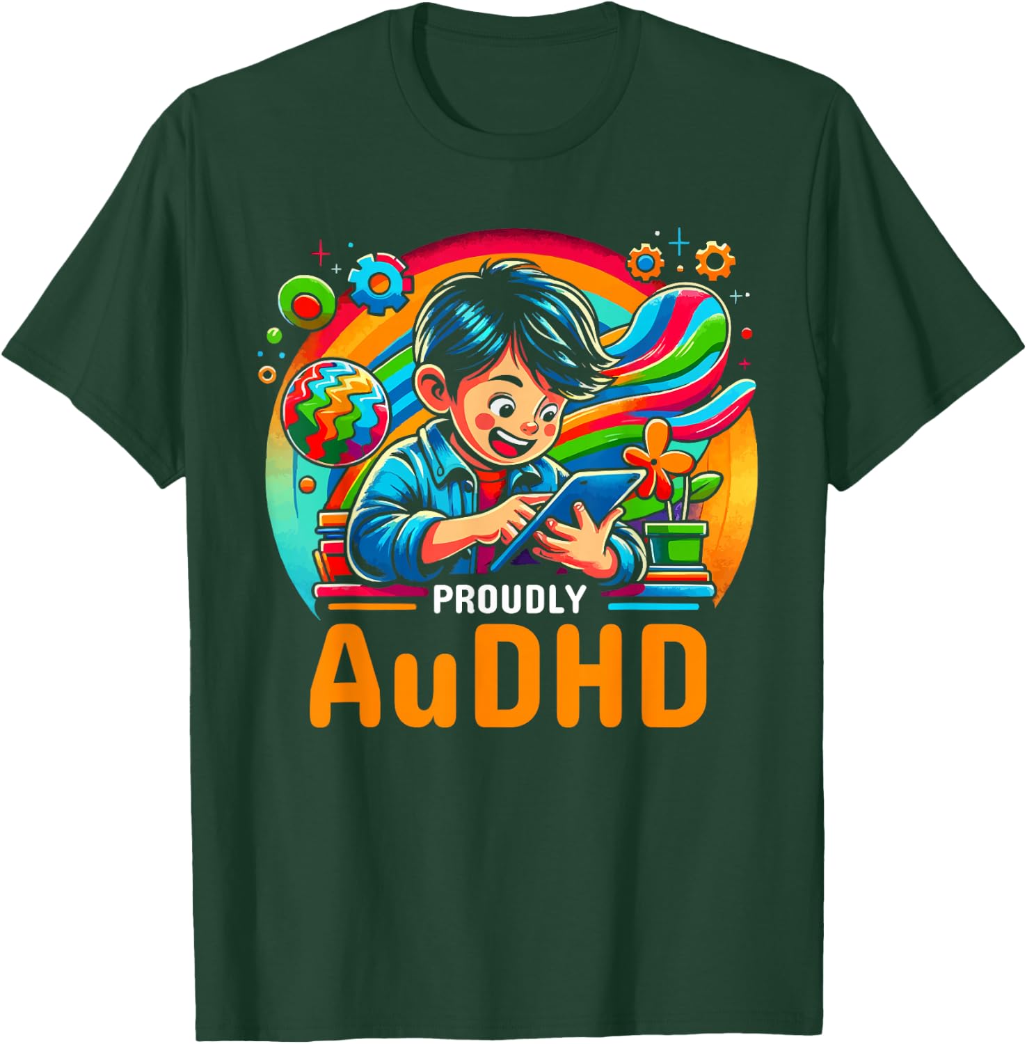 AuDHD Autism ADHD Autistic Spectrum Neurodiversity T-Shirt - T-Shirt | Forest