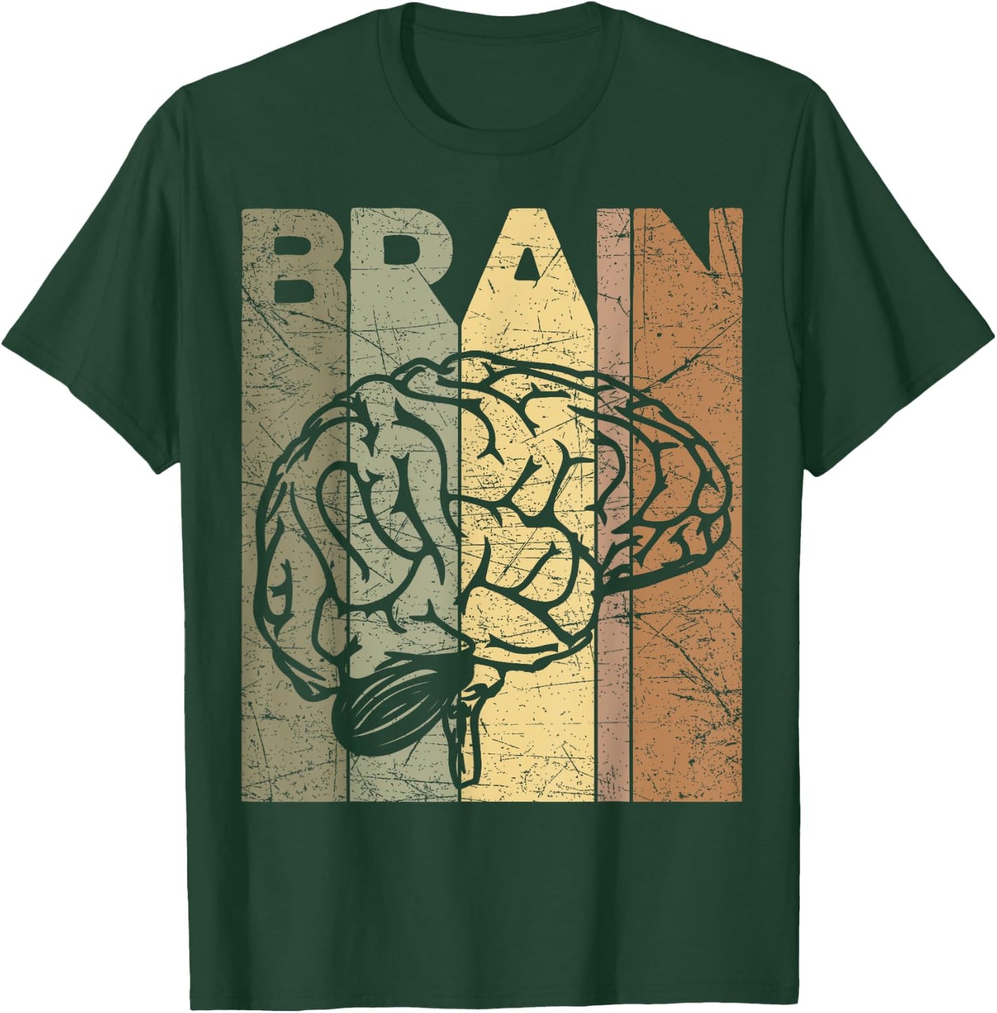 Brain Vintage Neurologist Retro Brain Section Neurology T-Shirt - T-Shirt | Forest