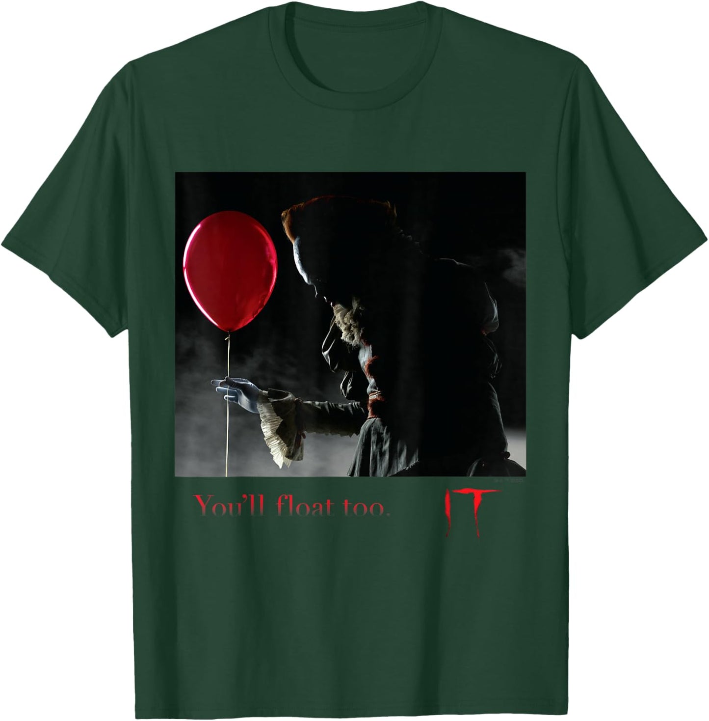 IT Films/TV Series - Pennywise You'll Float Too Red Balloon T-Shirt - T-Shirt | Forest