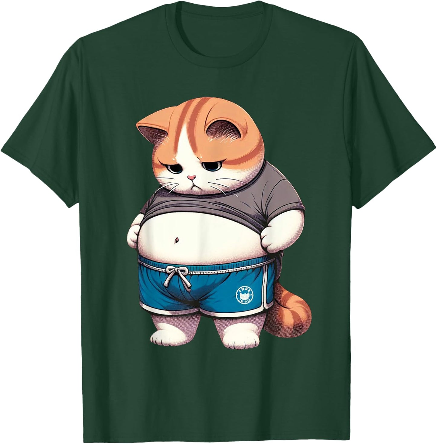 Funny Fat Cat Cute Chubby Kitten T-Shirt - T-Shirt | Forest