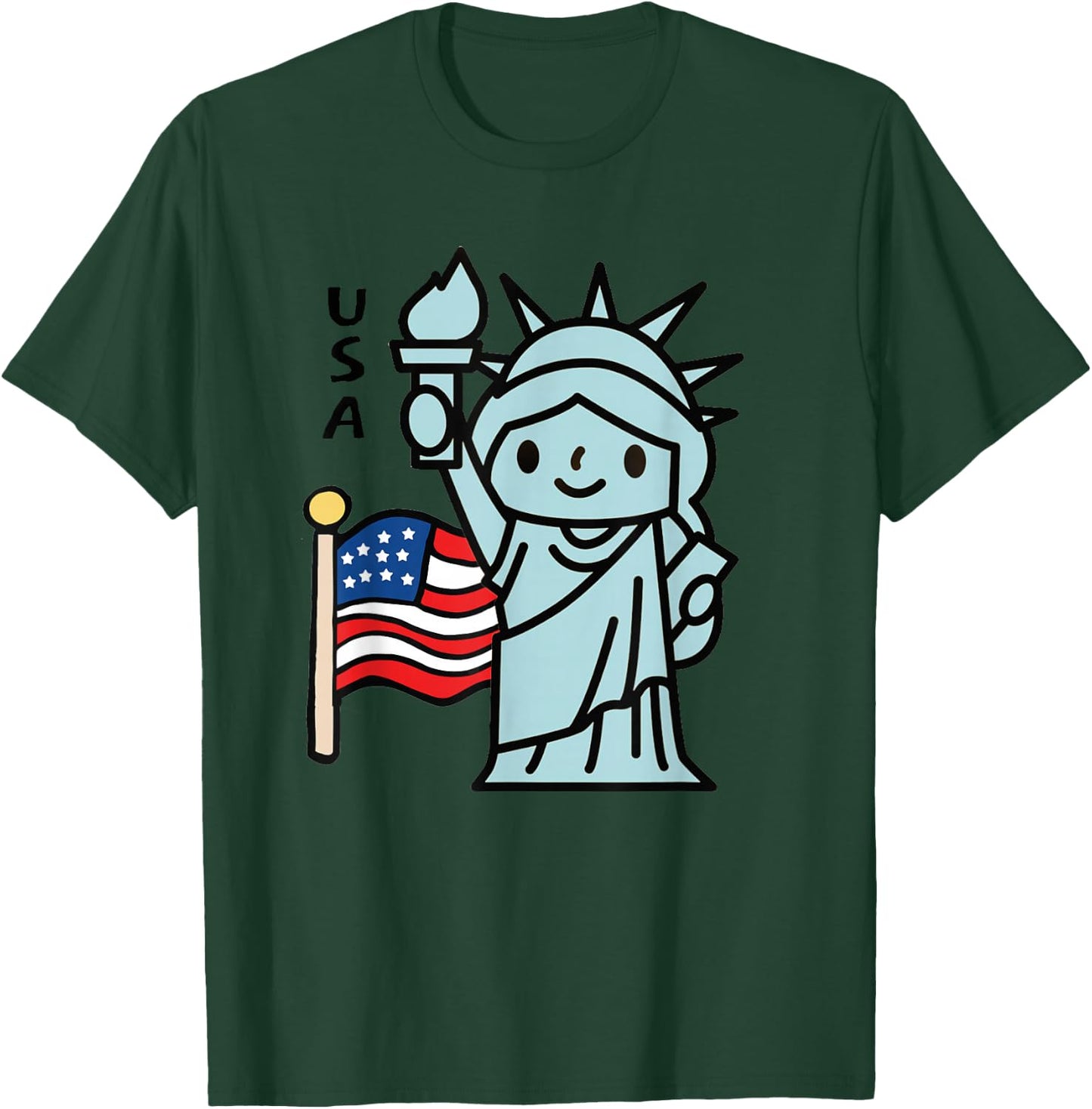 4 July Liberty Statue Kids T-Shirt - T-Shirt | Forest