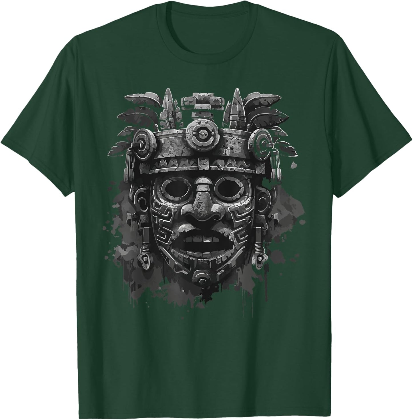 Aztec God Aztec Culture Mayan Indigenous Tlaloc Statue T-Shirt - T-Shirt | Forest