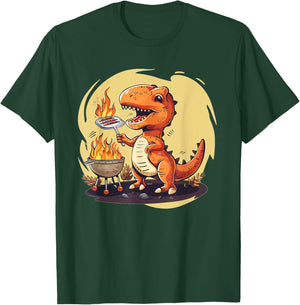 Funny Summer Barbecue for Dinosaur Boys and Girls T-Shirt - T-Shirt | Forest
