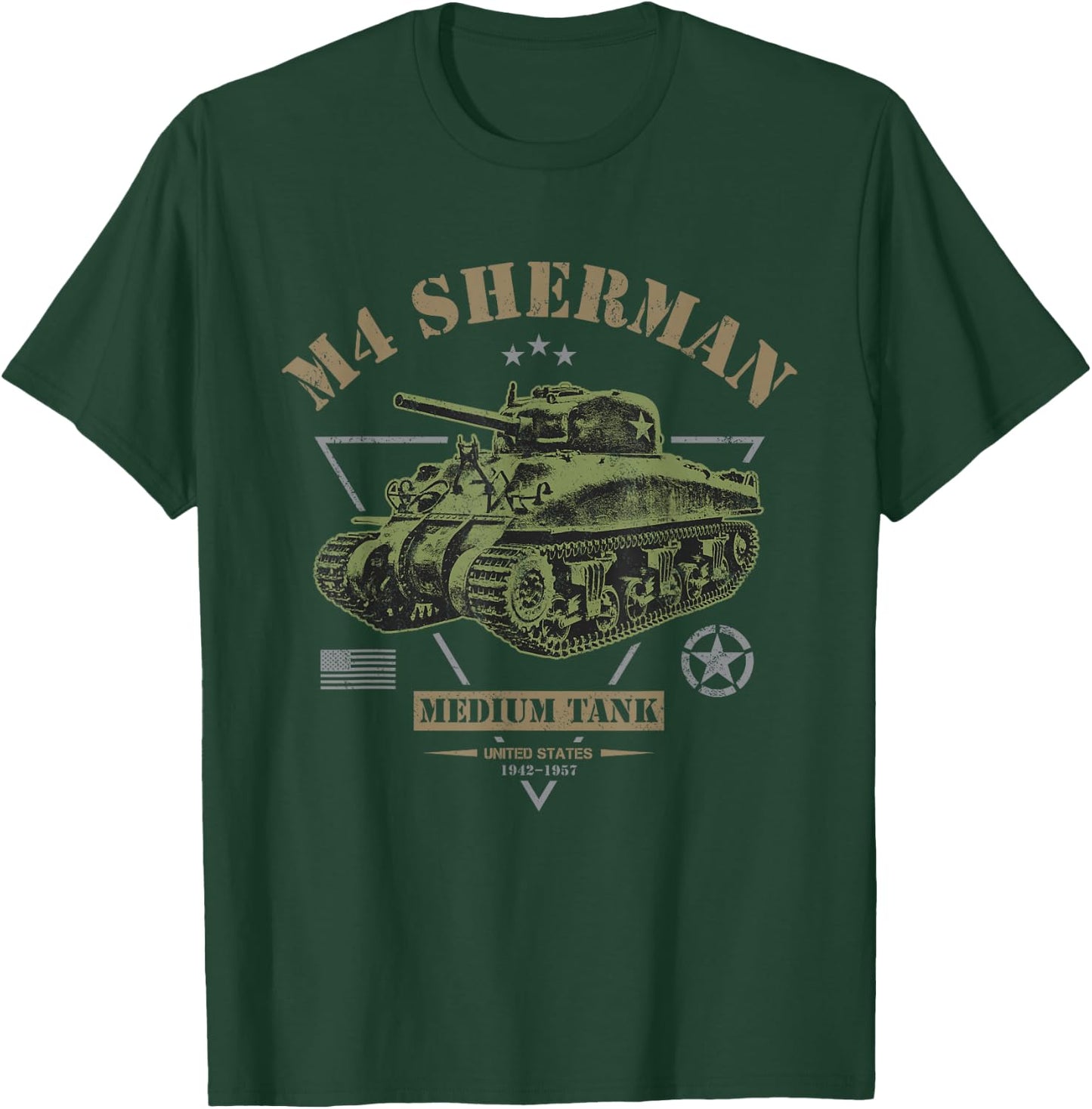 M4 Sherman WW2 Tank T-Shirt - T-Shirt | Forest