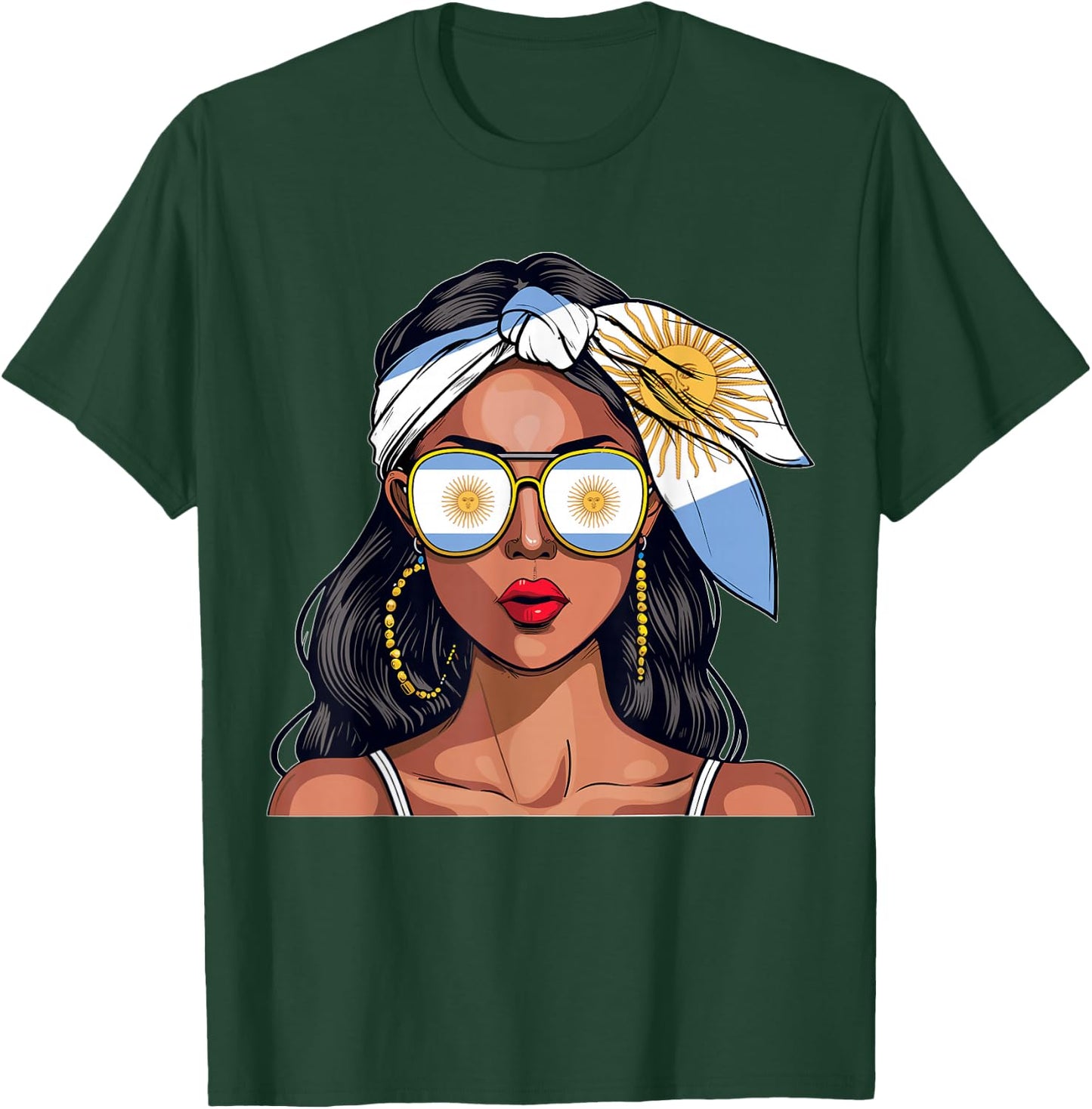 Argentinian Souvenirs Products Woman Flag Uniform Argentina T-Shirt - T-Shirt | Forest