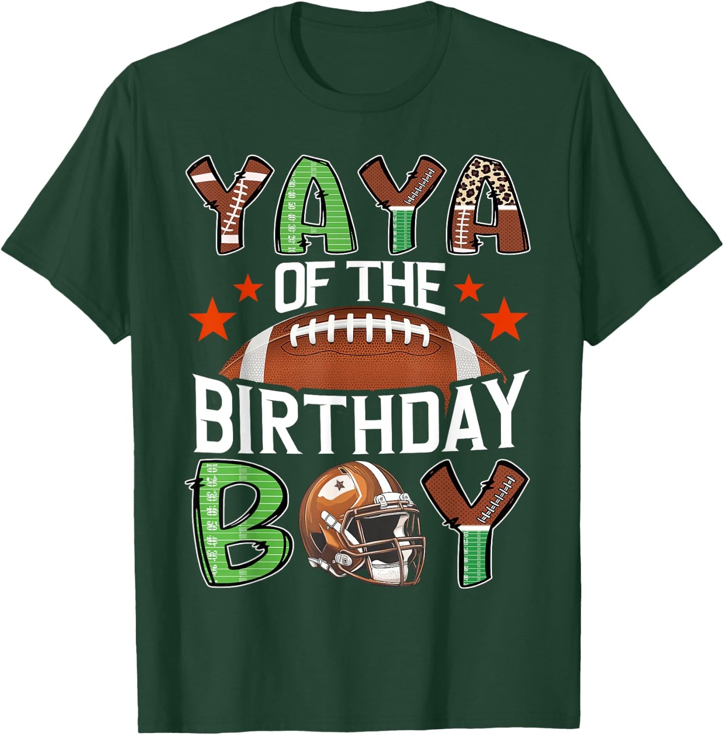 Yaya Of The Birthday Boy Game Day Football T-Shirt - T-Shirt | Forest