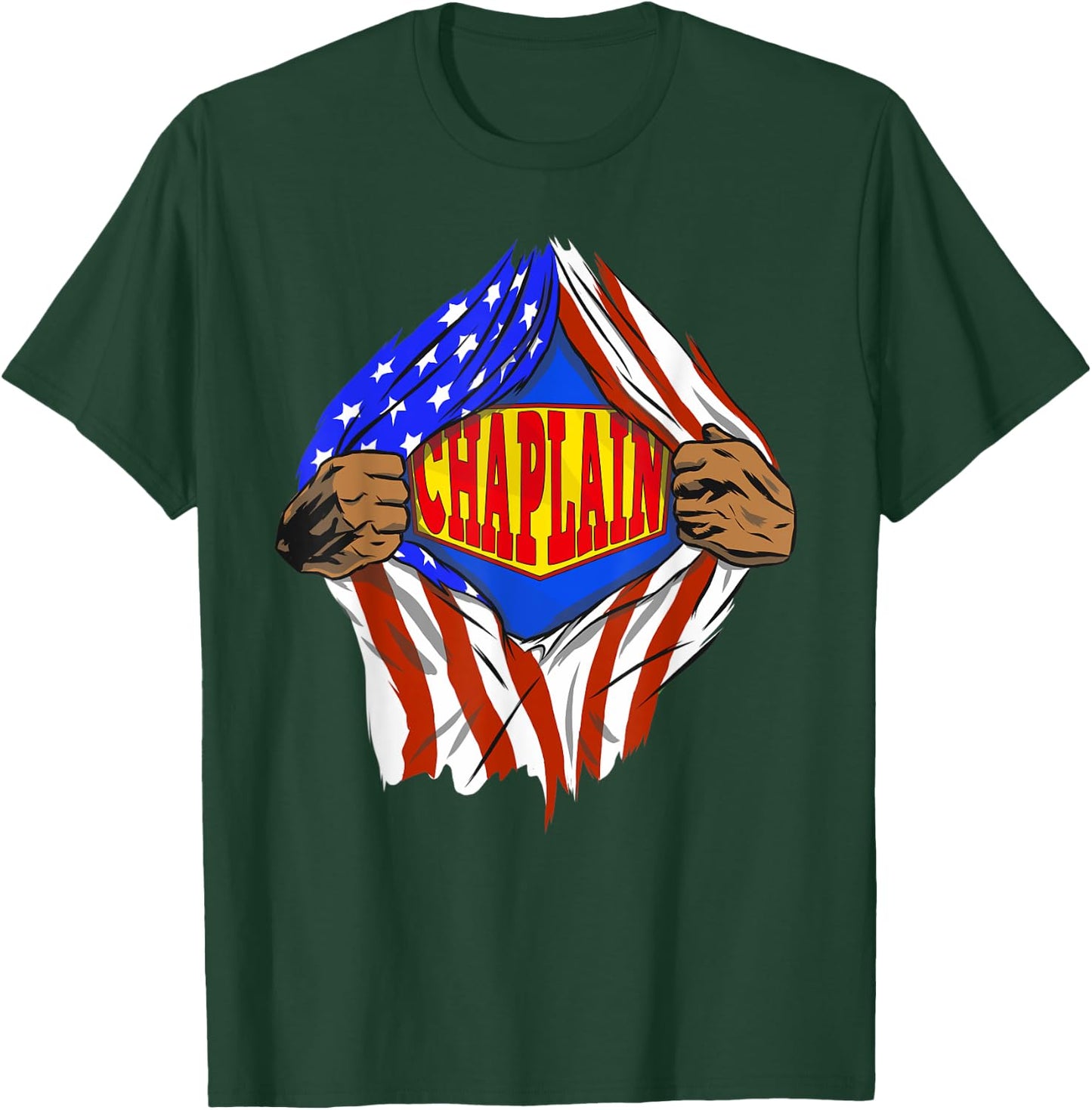 Funny Super Chaplain Hero Job T-Shirt - T-Shirt | Forest