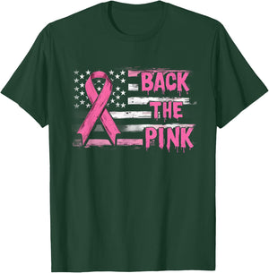Back The Pink Breast Cancer Awareness Flag Toddler Women Men T-Shirt - T-Shirt | Forest