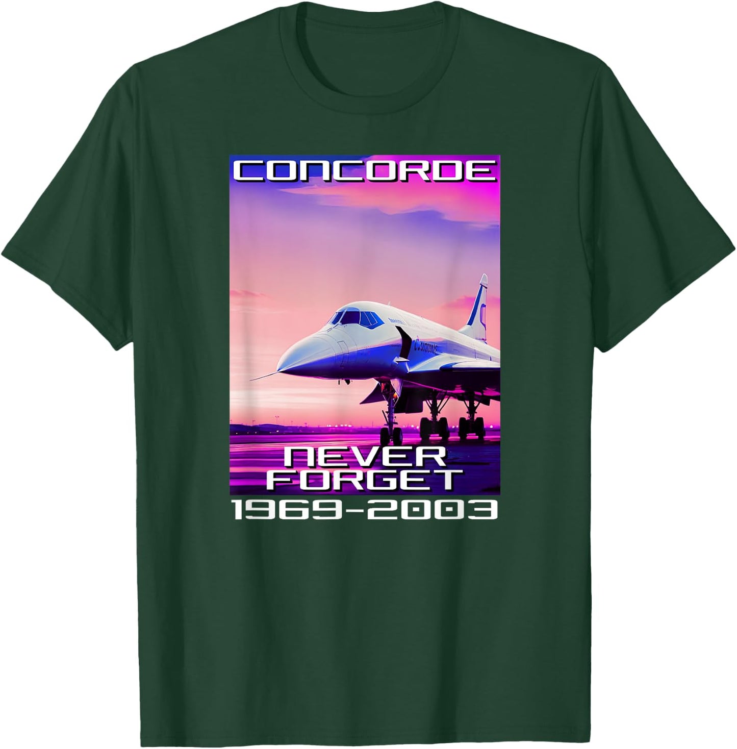 Concorde Never Forget Synthwave Retro T-Shirt - T-Shirt | Forest