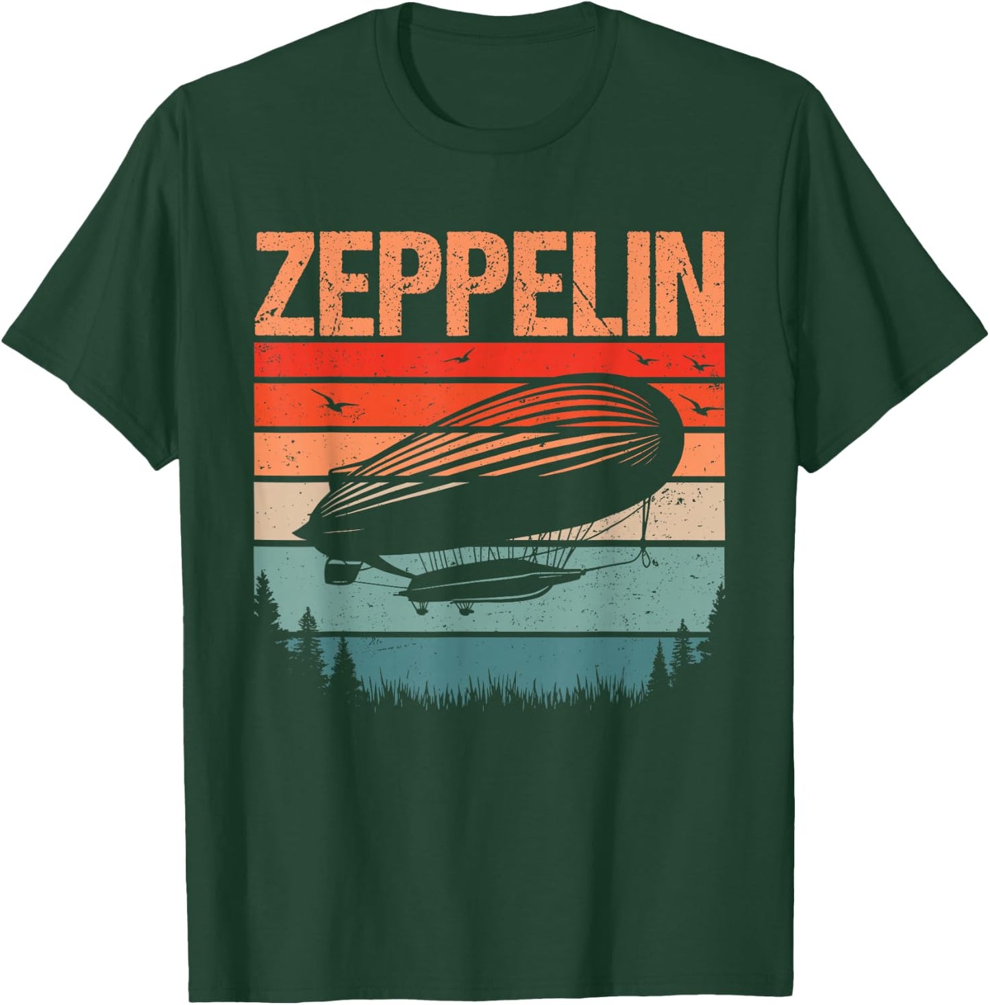 Retro Vintage Zeppelin Airship Aviation Blimp Men Women Kids T-Shirt - T-Shirt | Forest
