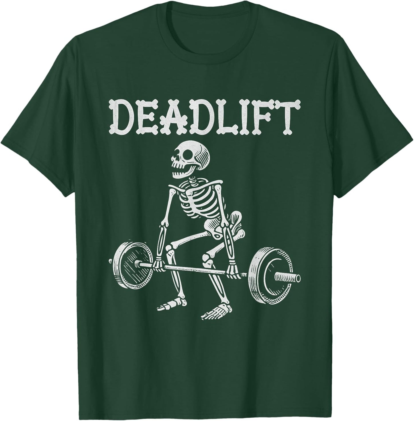 DEADLIFT Funny Halloween Skeleton Weight Lifting Workout T-Shirt - T-Shirt | Forest