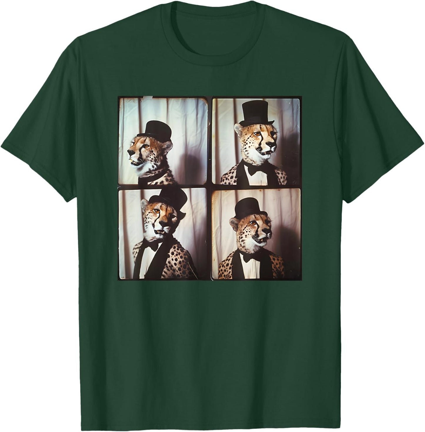 Cheetah In Suit Love Cheetahs Funny Zoo Animal Photobooth T-Shirt - T-Shirt | Forest