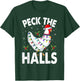 Peck the Halls | Chicken Christmas Santa Hat T-Shirt - T-Shirt | Forest
