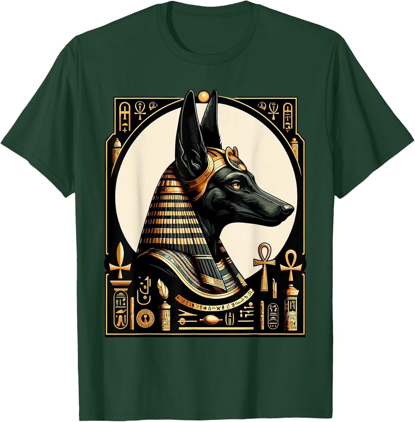 Streetwear 80s 90s Egypt retro Egyptian God Anubis T-Shirt - T-Shirt | Forest