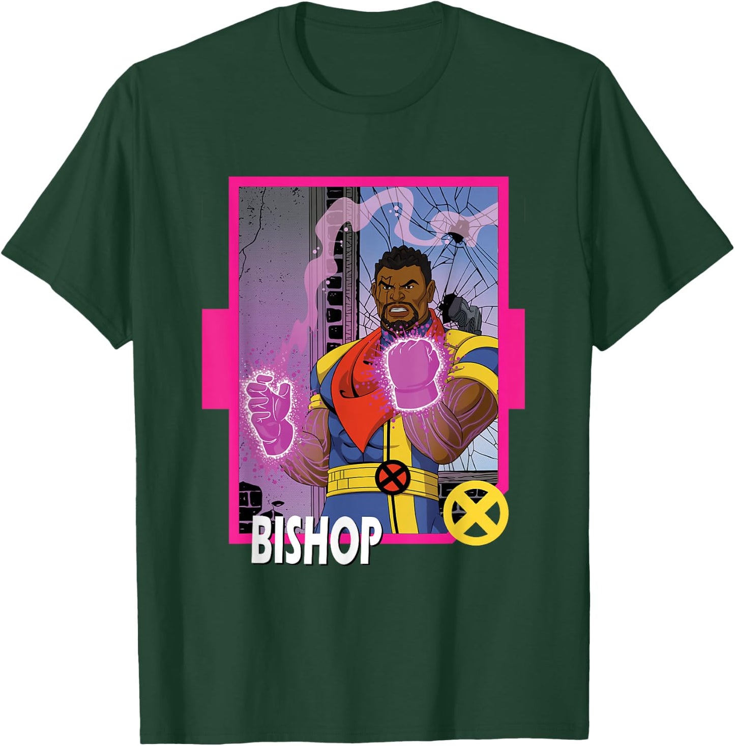 Marvel X-Men '97 Classic Bishop Vintage Super Hero Card T-Shirt - T-Shirt | Forest