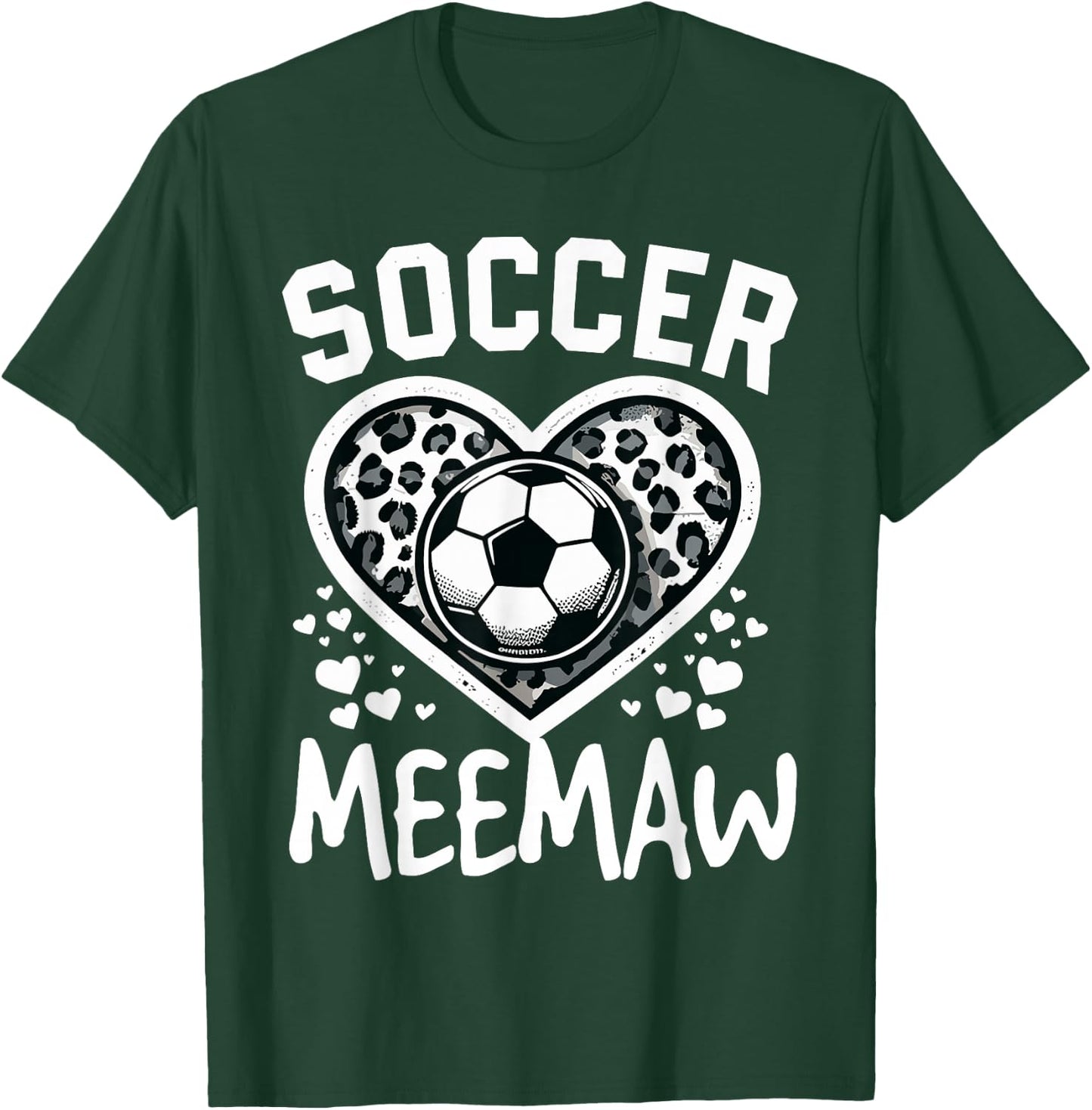 Soccer Meemaw Leopard Heart Meemaw Soccer Player T-Shirt - T-Shirt | Forest