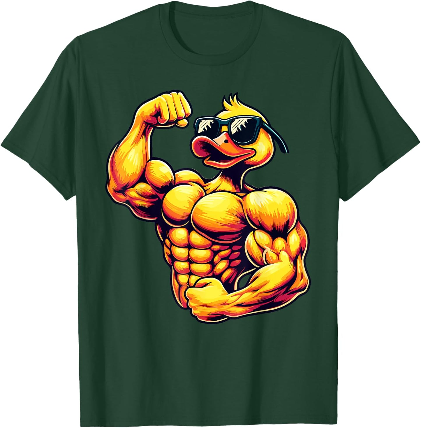 Muscular Rubber Duck Bodybuilder Duck T-Shirt - T-Shirt | Forest