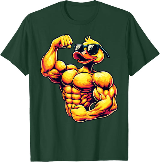 Muscular Rubber Duck Bodybuilder Duck T-Shirt - T-Shirt | Forest