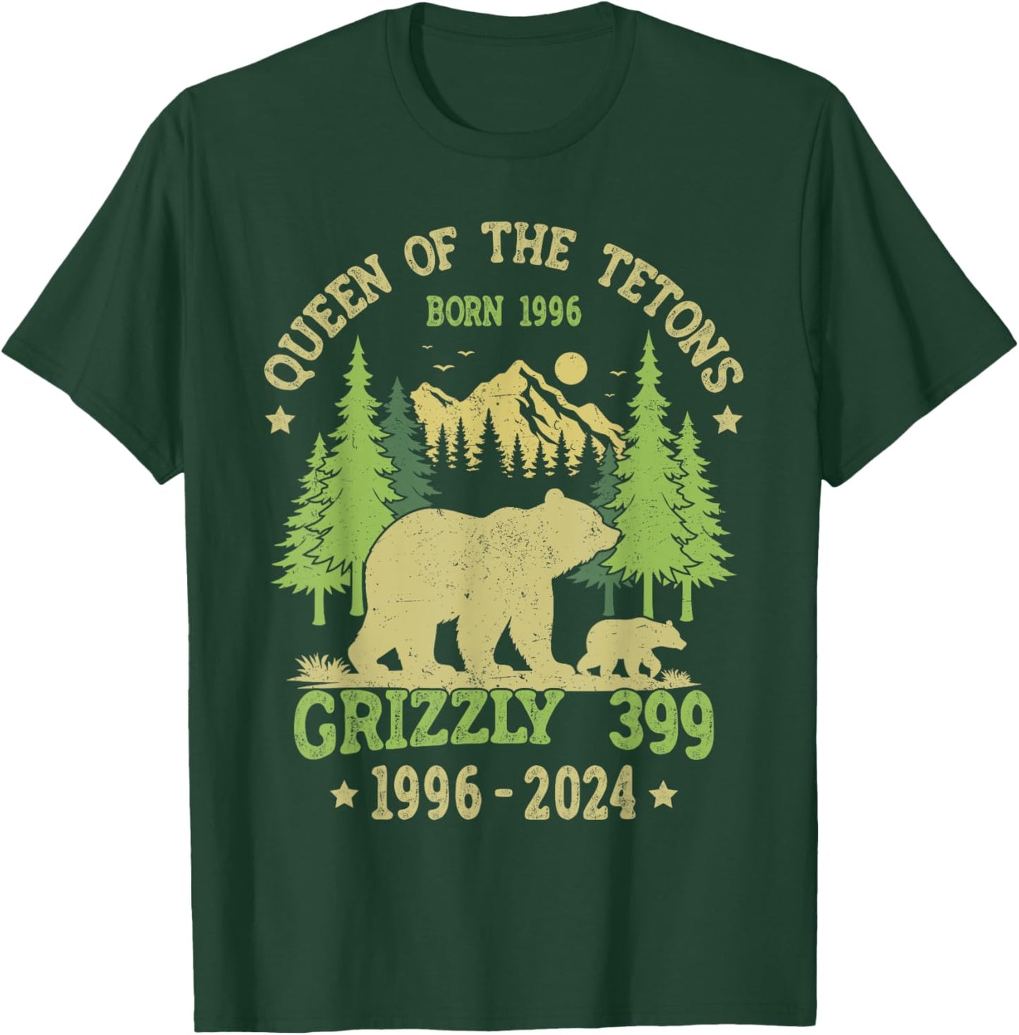 Queen Of The Tetons Grizzly 399 National Park 1996-2024 T-Shirt - T-Shirt | Forest