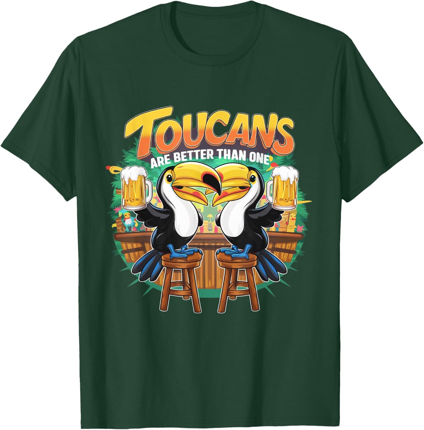 Toucans Are Better Than One Tropical Bird Beer Drinking T-Shirt - T-Shirt | Forest