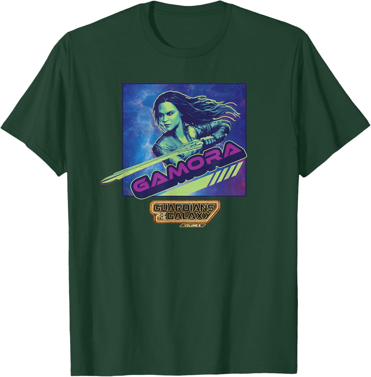 Marvel Guardians of the Galaxy Vol. 3 Vintage Cosmic Gamora T-Shirt - T-Shirt | Forest