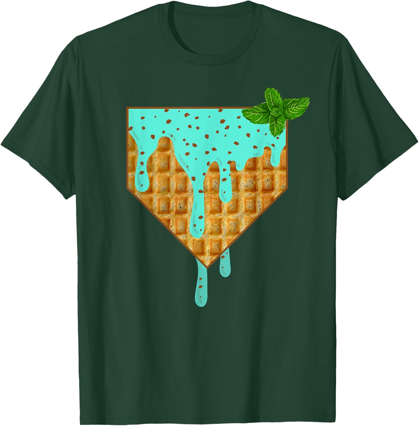 Home Plate Drip - Mint Chocolate Chip Softball & Baseball T-Shirt - T-Shirt | Forest