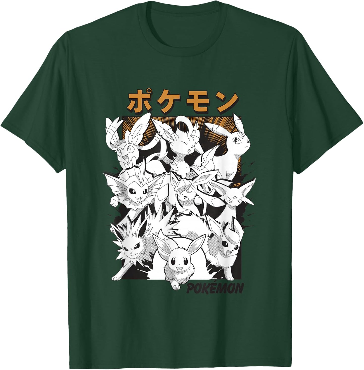 Pokémon Eevee & Eeveelutions Epic Mashup Vintage Poster T-Shirt - T-Shirt | Forest