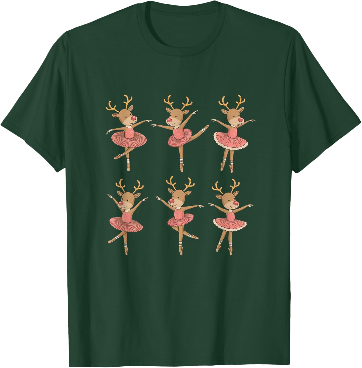 Reindeer Dancer Funny Christmas Ballet T-Shirt - T-Shirt | Forest