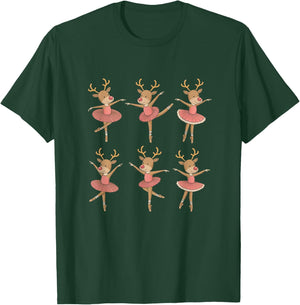 Reindeer Dancer Funny Christmas Ballet T-Shirt - T-Shirt | Forest